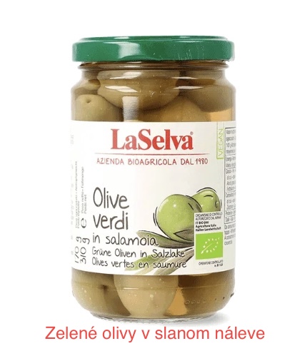 Zelené olivy v slanom náleve 'La Selva bio'