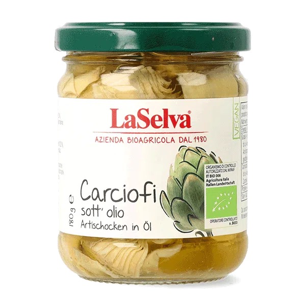 Artičoky v oleji bio 180g. La Selva
