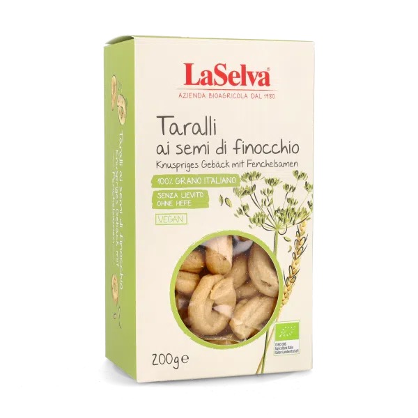 Taralli zo Semien feniklu "Taralli ai semi di finicchio La selva bio"